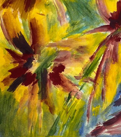 Zonnebloemen2 aquarel op papier 2026